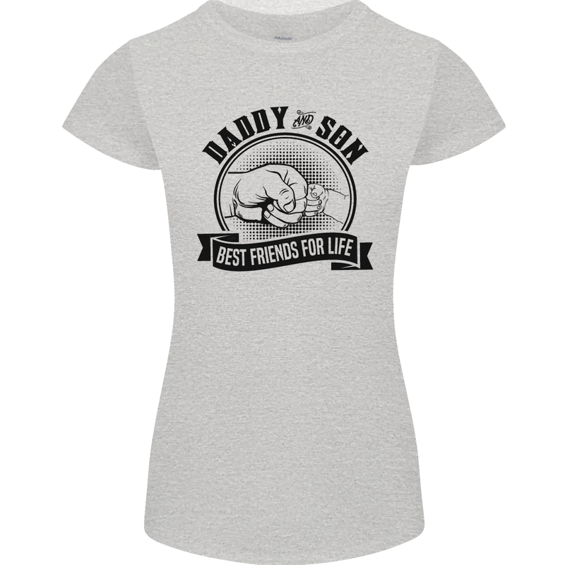 Daddy & Son Best FriendsFather's Day Womens Petite Cut T-Shirt Sports Grey