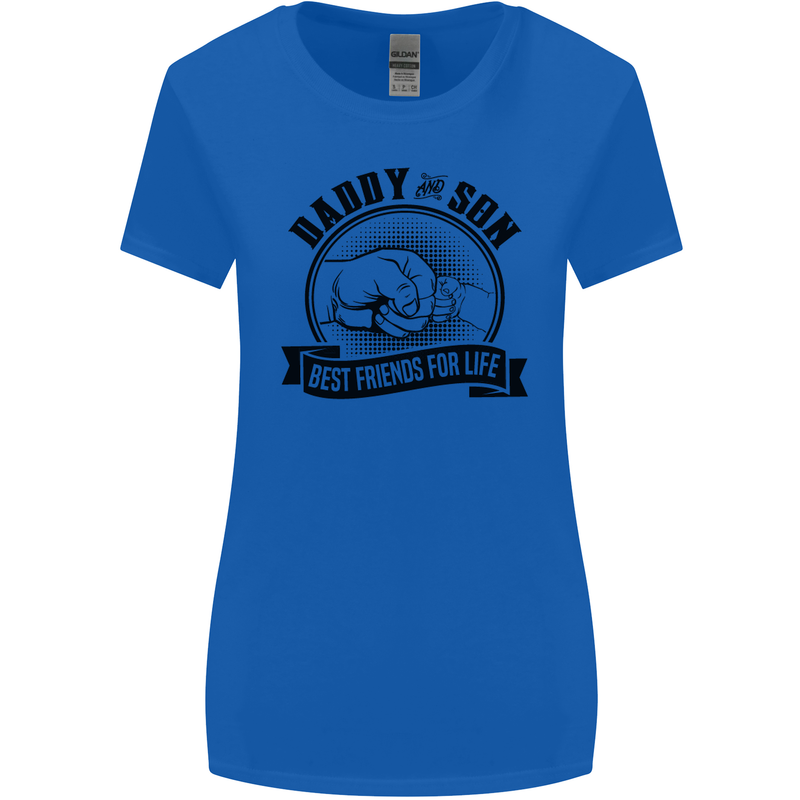 Daddy & Son Best FriendsFather's Day Womens Wider Cut T-Shirt Royal Blue