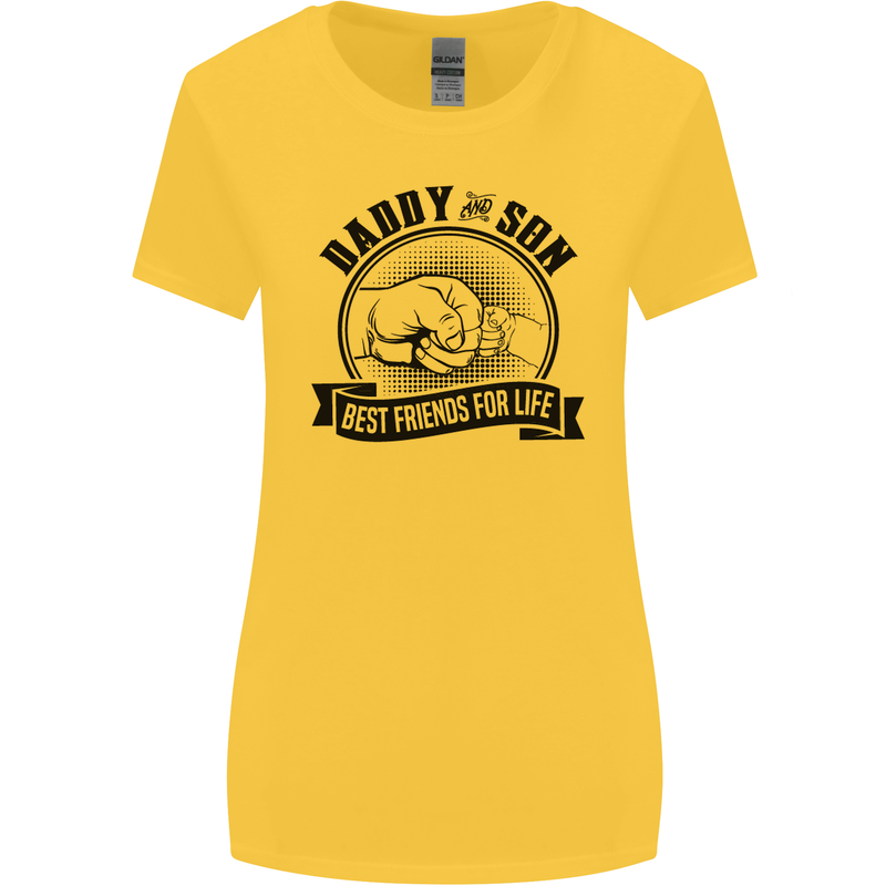 Daddy & Son Best FriendsFather's Day Womens Wider Cut T-Shirt Yellow