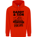 Daddy & Son Best Friends Father's Day Childrens Kids Hoodie Bright Red