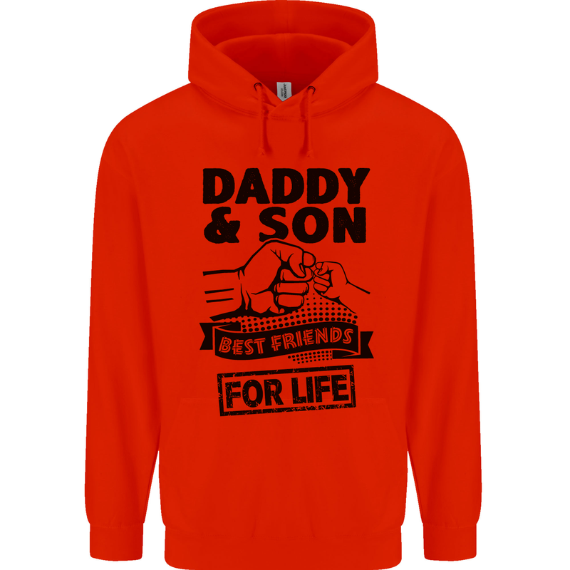 Daddy & Son Best Friends Father's Day Childrens Kids Hoodie Bright Red