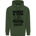 Daddy & Son Best Friends Father's Day Childrens Kids Hoodie Forest Green