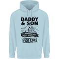 Daddy & Son Best Friends Father's Day Childrens Kids Hoodie Light Blue