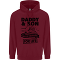 Daddy & Son Best Friends Father's Day Childrens Kids Hoodie Maroon