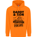 Daddy & Son Best Friends Father's Day Childrens Kids Hoodie Orange