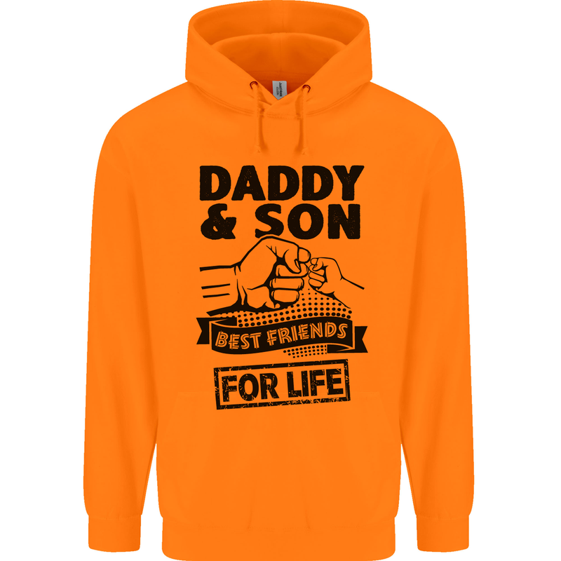 Daddy & Son Best Friends Father's Day Childrens Kids Hoodie Orange