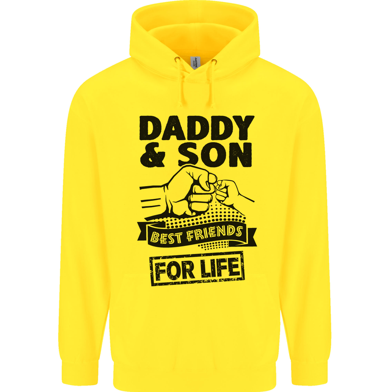 Daddy & Son Best Friends Father's Day Childrens Kids Hoodie Yellow