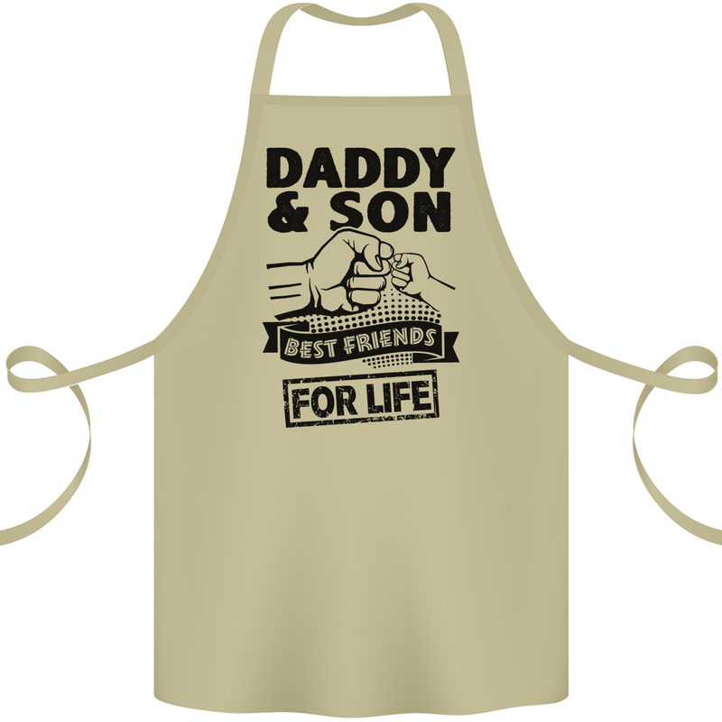 Daddy & Son Best Friends Father's Day Cotton Apron 100% Organic Khaki
