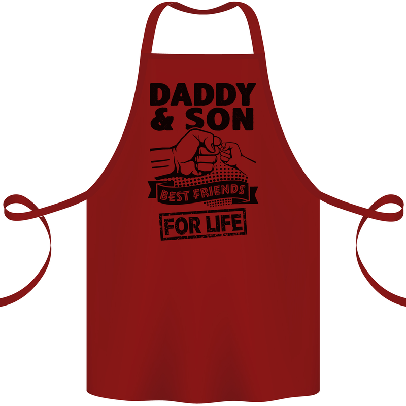 Daddy & Son Best Friends Father's Day Cotton Apron 100% Organic Maroon