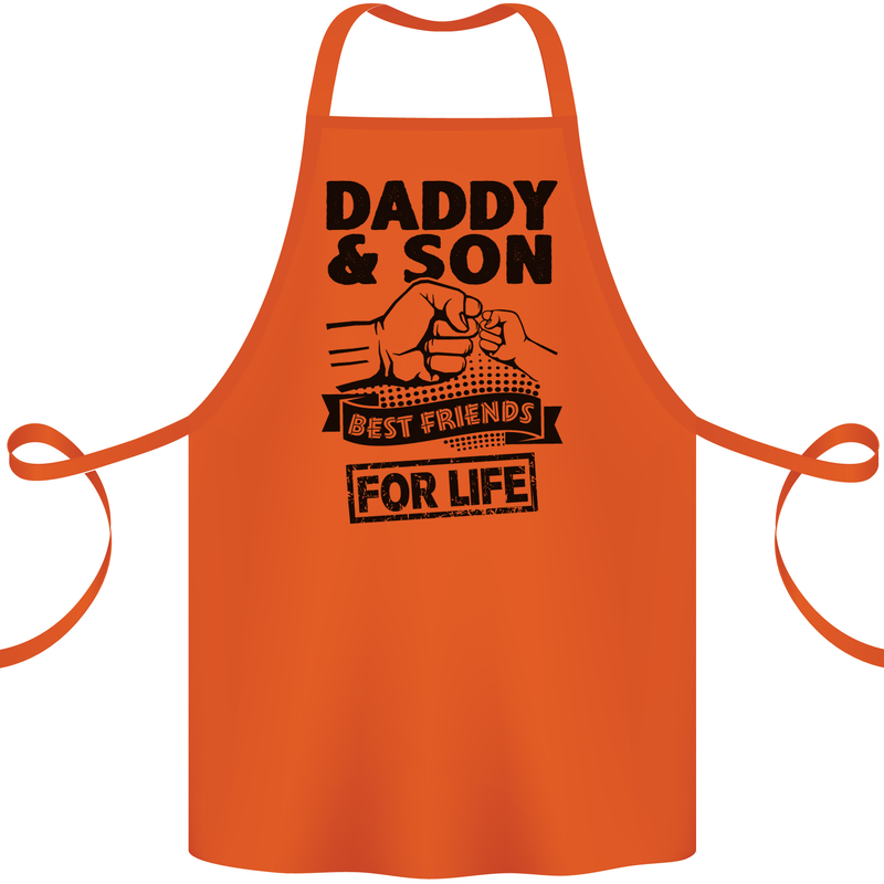 Daddy & Son Best Friends Father's Day Cotton Apron 100% Organic Orange