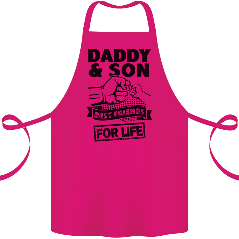Daddy & Son Best Friends Father's Day Cotton Apron 100% Organic Pink