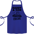 Daddy & Son Best Friends Father's Day Cotton Apron 100% Organic Royal Blue