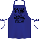 Daddy & Son Best Friends Father's Day Cotton Apron 100% Organic Royal Blue