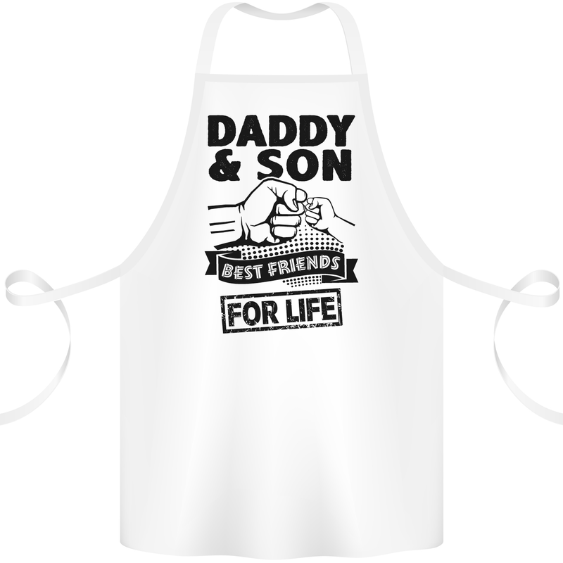 Daddy & Son Best Friends Father's Day Cotton Apron 100% Organic White