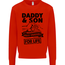 Daddy & Son Best Friends Father's Day Kids Sweatshirt Jumper Bright Red