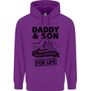 Daddy & Son Best Friends Father's Day Mens 80% Cotton Hoodie Purple