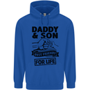 Daddy & Son Best Friends Father's Day Mens 80% Cotton Hoodie Royal Blue