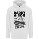Daddy & Son Best Friends Father's Day Mens 80% Cotton Hoodie White