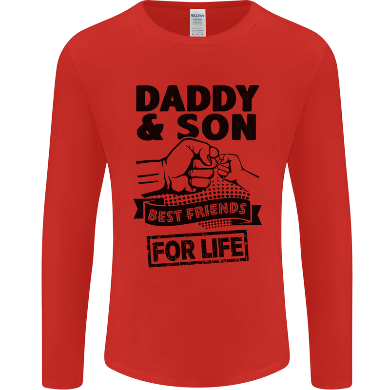 Daddy & Son Best Friends Father's Day Mens Long Sleeve T-Shirt Red