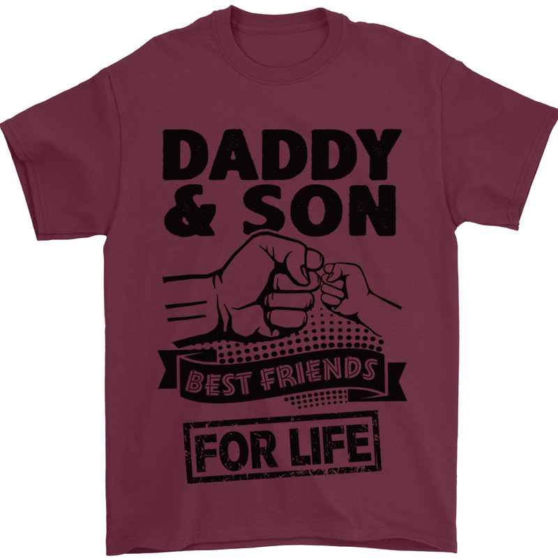 Daddy & Son Best Friends Father's Day Mens T-Shirt Cotton Gildan Maroon