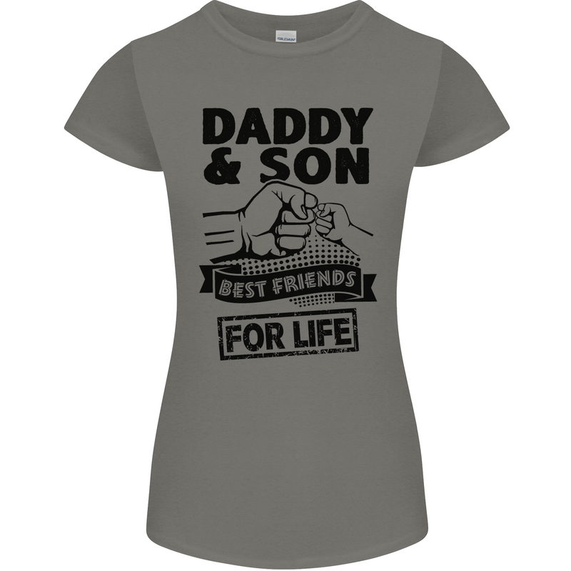 Daddy & Son Best Friends Father's Day Womens Petite Cut T-Shirt Charcoal