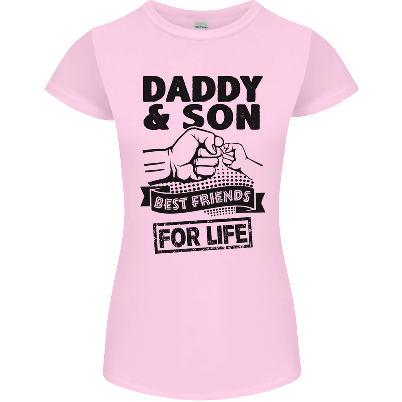 Daddy & Son Best Friends Father's Day Womens Petite Cut T-Shirt Light Pink