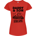 Daddy & Son Best Friends Father's Day Womens Petite Cut T-Shirt Red