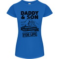 Daddy & Son Best Friends Father's Day Womens Petite Cut T-Shirt Royal Blue