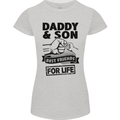 Daddy & Son Best Friends Father's Day Womens Petite Cut T-Shirt Sports Grey
