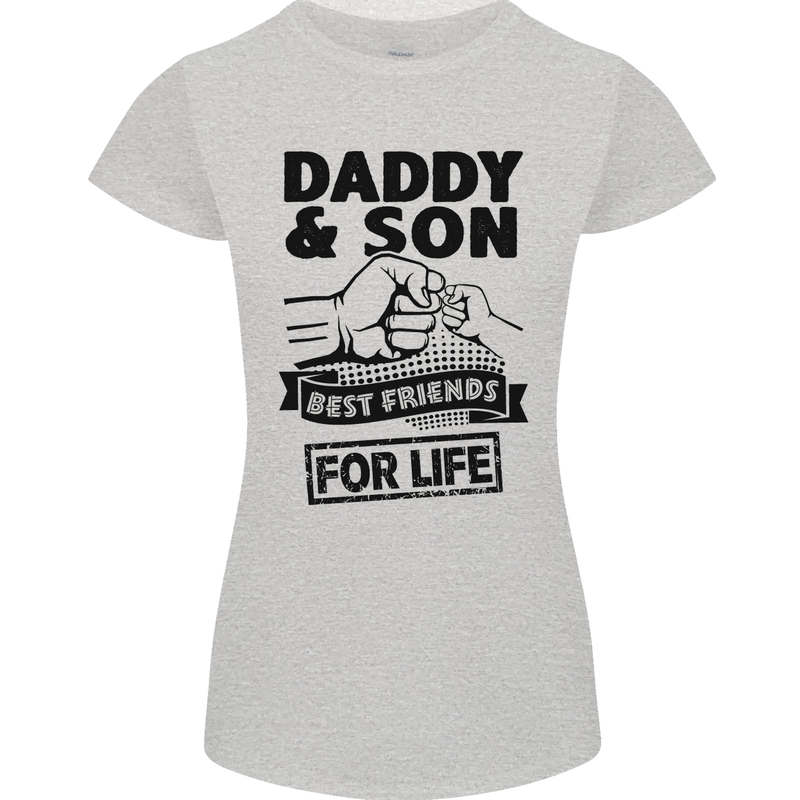 Daddy & Son Best Friends Father's Day Womens Petite Cut T-Shirt Sports Grey