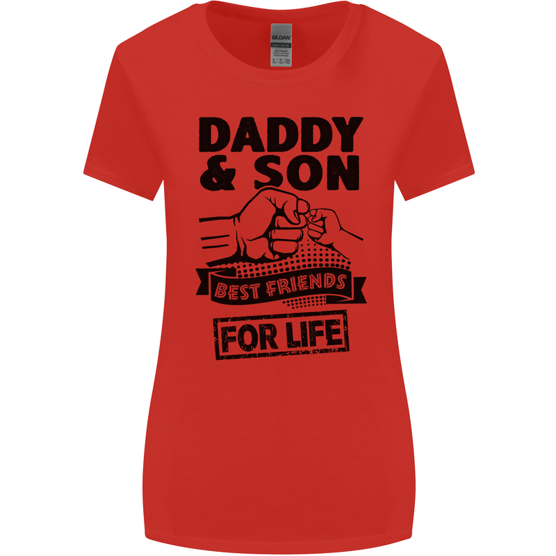Daddy & Son Best Friends Father's Day Womens Wider Cut T-Shirt Red