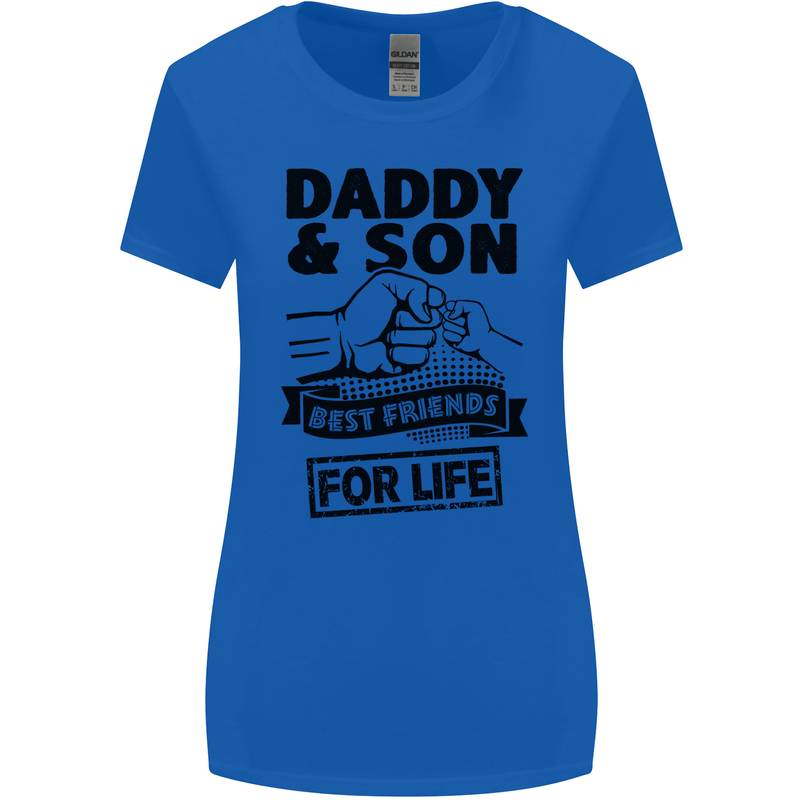 Daddy & Son Best Friends Father's Day Womens Wider Cut T-Shirt Royal Blue
