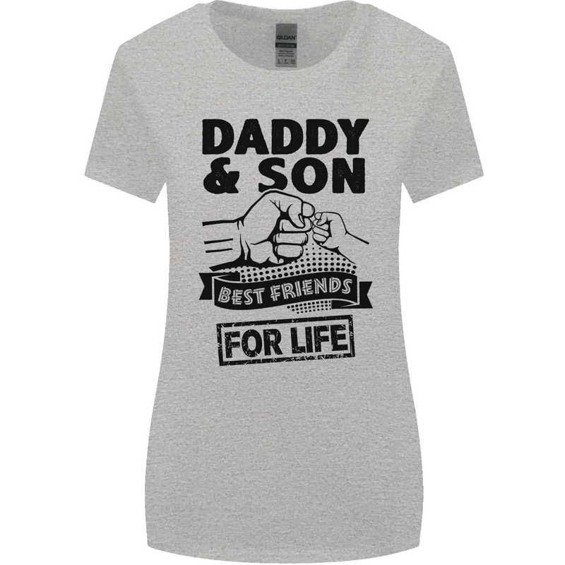 Daddy & Son Best Friends Father's Day Womens Wider Cut T-Shirt Sports Grey