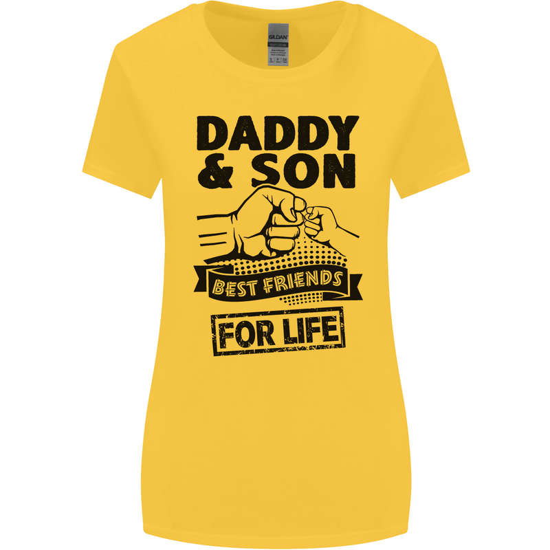 Daddy & Son Best Friends Father's Day Womens Wider Cut T-Shirt Yellow