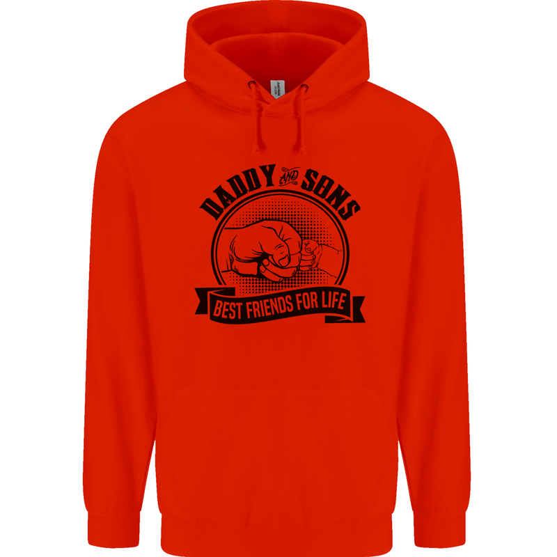 Daddy & Sons Best Friends Father's Day Childrens Kids Hoodie Bright Red