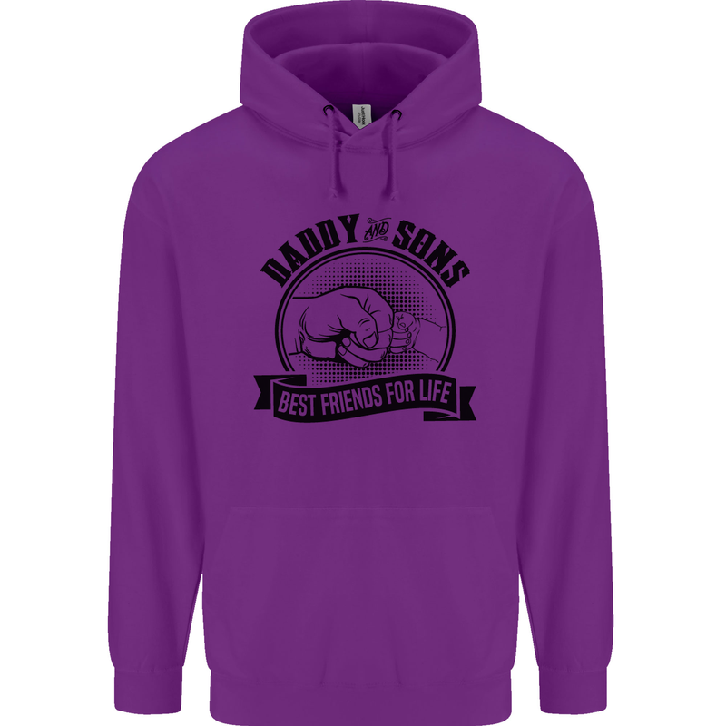 Daddy & Sons Best Friends Father's Day Childrens Kids Hoodie Purple