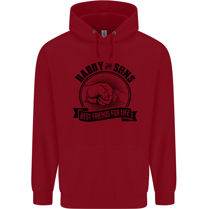 Daddy & Sons Best Friends Father's Day Childrens Kids Hoodie Red