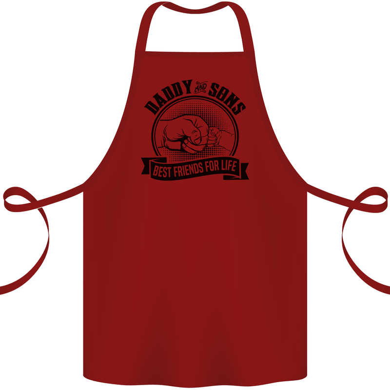 Daddy & Sons Best Friends Father's Day Cotton Apron 100% Organic Maroon