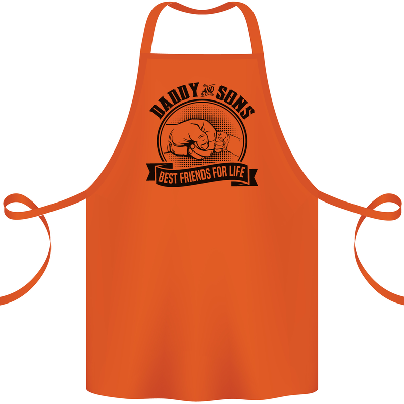 Daddy & Sons Best Friends Father's Day Cotton Apron 100% Organic Orange
