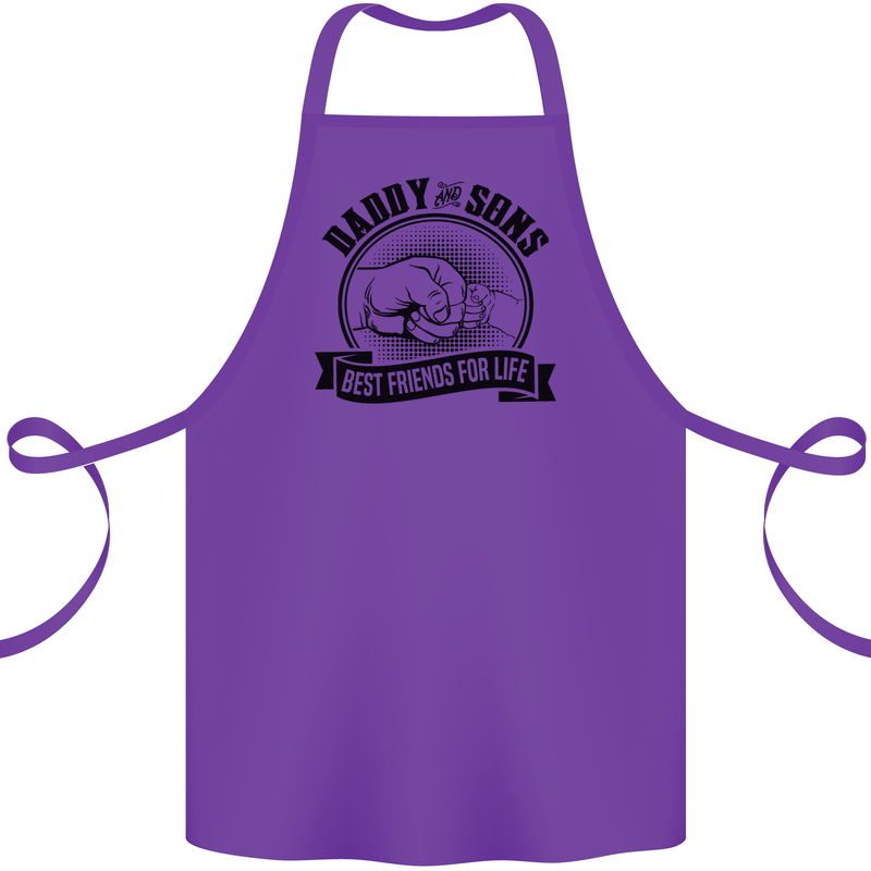 Daddy & Sons Best Friends Father's Day Cotton Apron 100% Organic Purple