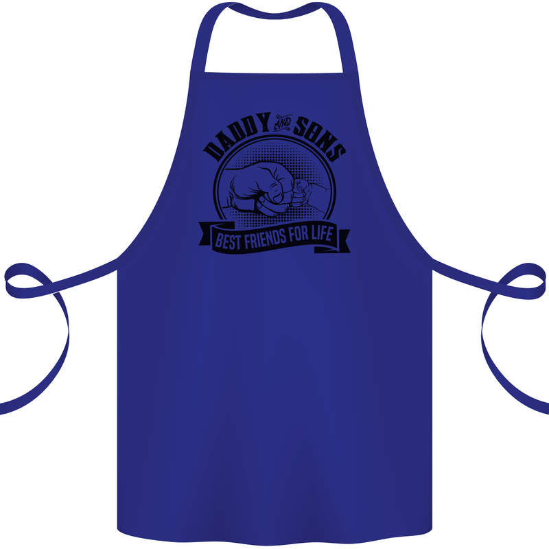 Daddy & Sons Best Friends Father's Day Cotton Apron 100% Organic Royal Blue