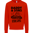 Daddy & Sons Best Friends Father's Day Kids Sweatshirt Jumper Bright Red