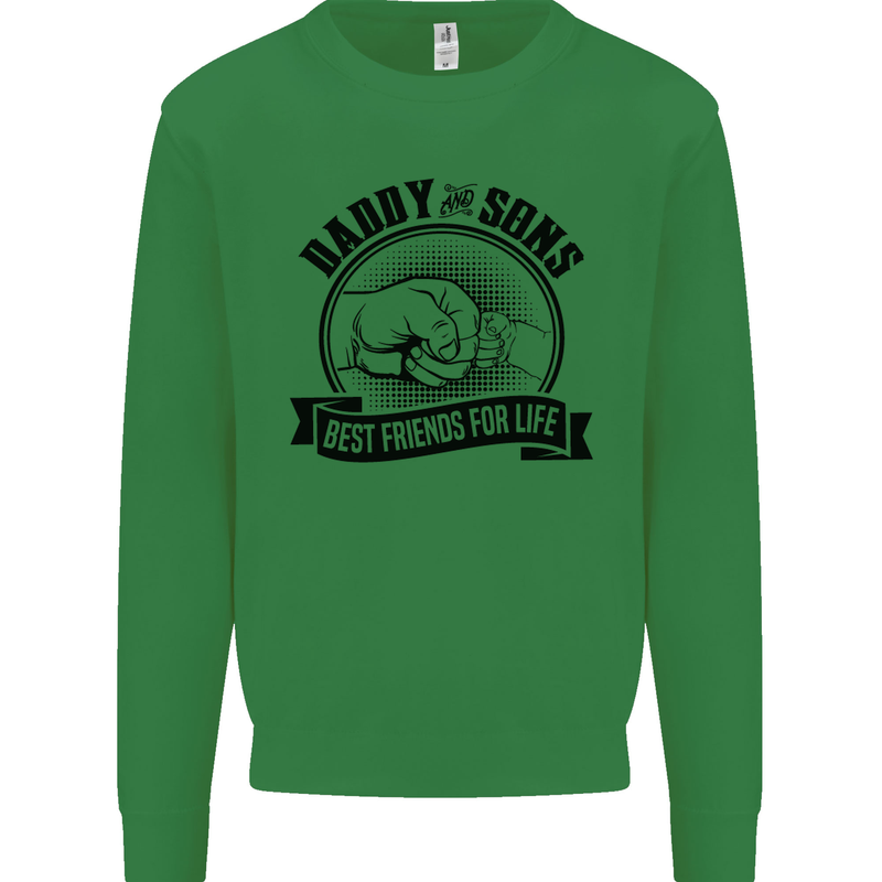 Daddy & Sons Best Friends Father's Day Kids Sweatshirt Jumper Irish Green