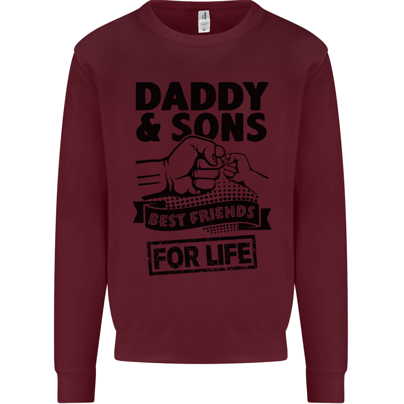 Daddy & Sons Best Friends Father's Day Kids Sweatshirt Jumper Maroon