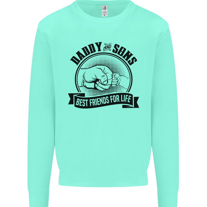 Daddy & Sons Best Friends Father's Day Kids Sweatshirt Jumper Peppermint
