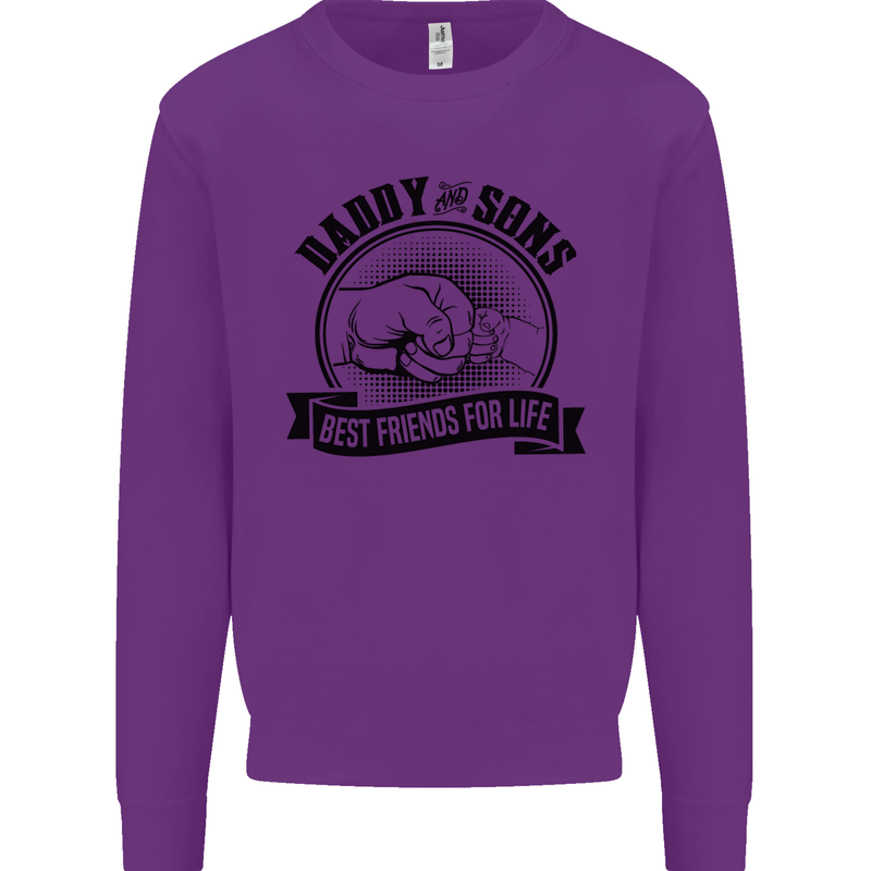 Daddy & Sons Best Friends Father's Day Kids Sweatshirt Jumper Purple