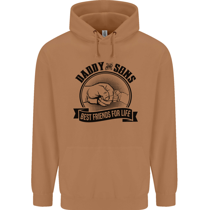Daddy & Sons Best Friends Father's Day Mens 80% Cotton Hoodie Caramel Latte
