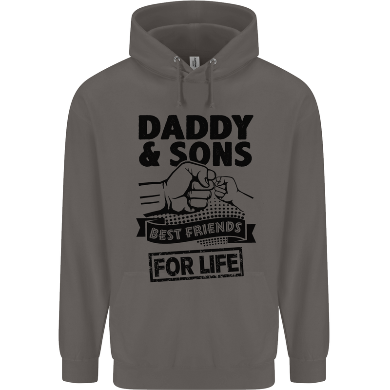 Daddy & Sons Best Friends Father's Day Mens 80% Cotton Hoodie Charcoal