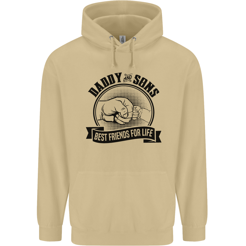 Daddy & Sons Best Friends Father's Day Mens 80% Cotton Hoodie Sand