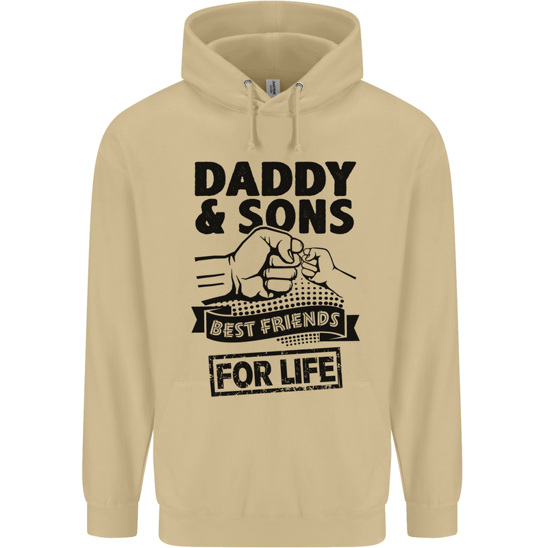 Daddy & Sons Best Friends Father's Day Mens 80% Cotton Hoodie Sand